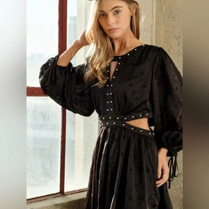 🖤 Blue B. Studded Long‎ Sleeve Mini Dress Small